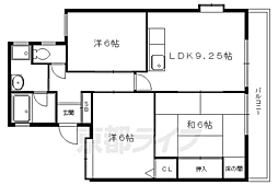 グリーンヒル北白川 3LDKの間取図画像