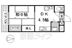 NUテラス京都竹田 1DKの間取図画像
