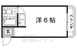 コーポ豊後 ワンルームの間取図画像
