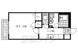 フローラル・アンリ 1Kの間取図画像