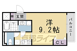 A.Y.M.三条 1Kの間取図画像