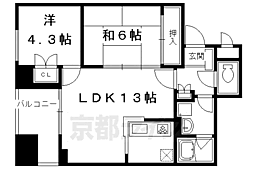 パインフィールド西院 2LDKの間取図画像