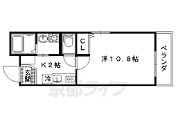 グランレブリー御所西2 1Kの間取図画像