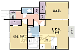 シャルマン北大路 2LDKの間取図画像
