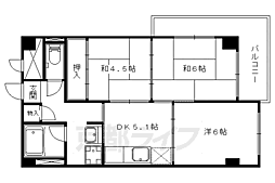 ヴィエント・だいご 3DKの間取図画像