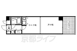 デトム・ワン烏丸二条 1DKの間取図画像