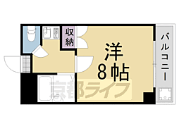 ローズハイツ桂 1Kの間取図画像