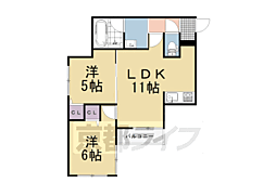 (仮称)伏見区羽束師鴨川町共同住宅 2LDKの間取図画像