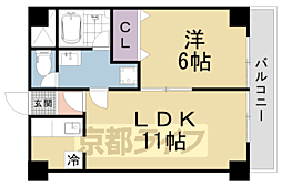 ジュネス堅田 1LDKの間取図画像