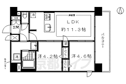 プレサンスTHEKYOTO華苑 2LDKの間取図画像