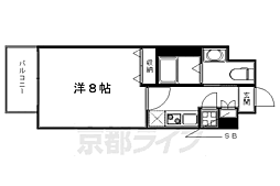 レジディア洛北 1Kの間取図画像