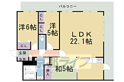 パデシオン京都五条 3LDKの間取図画像