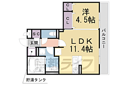 セレンディピティ堅田 1LDKの間取図画像