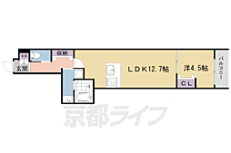 LaFiteSHIMOGAMO 1LDKの間取図画像