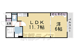 リバーファームカモヘイ 1LDKの間取図画像