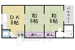 永井マンション 2LDKの間取図画像