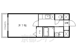 アライブキノ 1Kの間取図画像