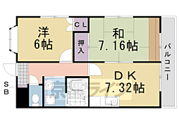 GrecefulK 2DKの間取図画像