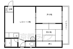 キャッスルK.A. 2LDKの間取図画像