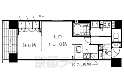 LEGAL京都二条城北 1LDKの間取図画像
