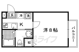 フラッティ吉野町A 1Kの間取図画像