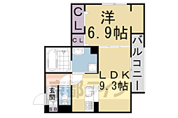 N'sCOURT 1LDKの間取図画像