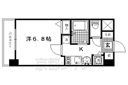 スワンズ京都大将軍 1Kの間取図画像