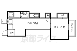 牧マンション 1DKの間取図画像