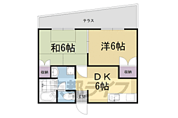 ファミール若宮 2DKの間取図画像
