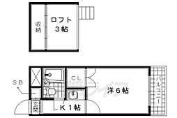 ヨーロピアン15番館 1Kの間取図画像
