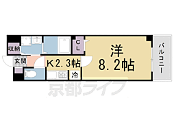 リュミエールアッシュ 1Kの間取図画像