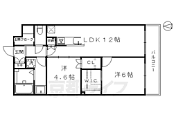 ベルビュー東寺西門通 2LDKの間取図画像