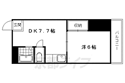 パパス永楽 1DKの間取図画像