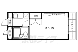 パレセゾン桃山 1Kの間取図画像