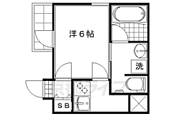 ガーネットレジデンス伏見稲荷 1Kの間取図画像