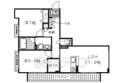 シャーメゾンシェーナ 2LDKの間取図画像