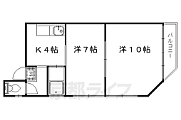 枡形ビル 2Kの間取図画像