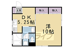 プルーリオン下鴨 1DKの間取図画像