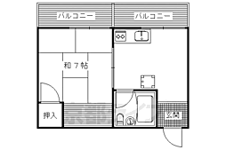ハイツ修学院 1DKの間取図画像