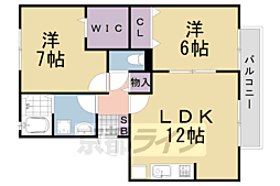 グレイス荒木A 2LDKの間取図画像