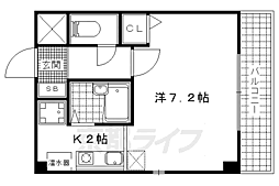 アルブル2 1Kの間取図画像