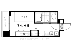 キャンパスヴィレッジ京都一乗寺 ワンルームの間取図画像