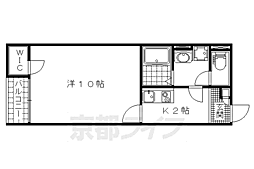レオネクストコンフォール百々 1Kの間取図画像