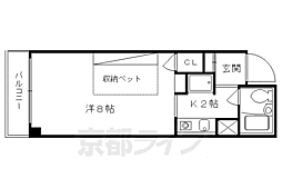 長谷川マンション 1Kの間取図画像