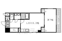 CITYSPIRE浜大津駅前 1LDKの間取図画像