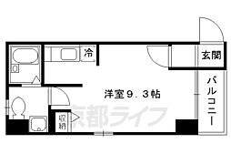 CASA大和大路 1Kの間取図画像