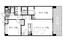 ディアコート中臣 2LDKの間取図画像