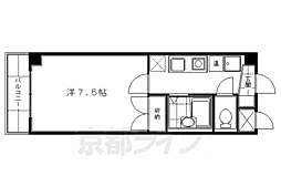 京都グレイスガーデン 1Kの間取図画像