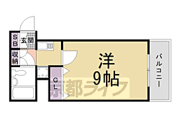 ヴィラ・サンシルク西大路 1Kの間取図画像
