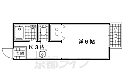 ハイツしずかB 1Kの間取図画像